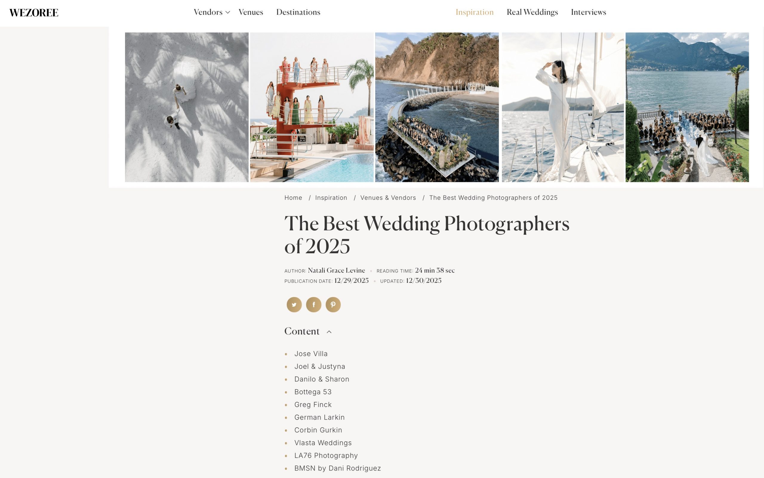 World best wedding photographers 2025